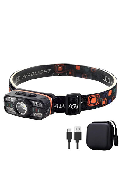 Choice6 مصباح رأس LED قابل لإعادة الشحن عبر منفذ USB، مزود ببطارية مدمجة و6 أ...