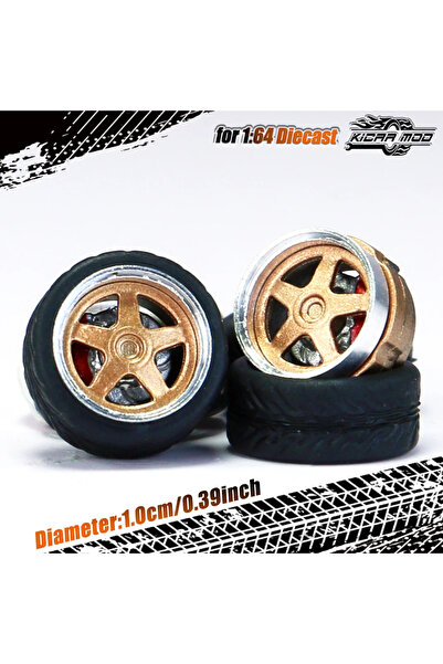 Choice22 عجلات سيارة نموذجية من البرونز من نوع Kicarmod بمقياس 1/64 مزودة بنظ...