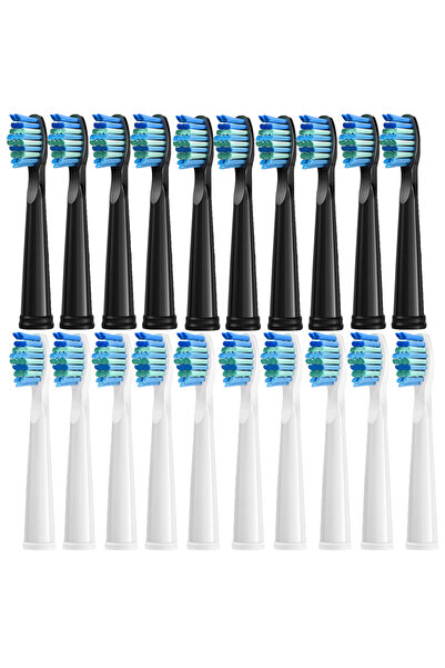 Choice7 ١٠ رؤوس فرشاة أسنان كهربائية بديلة، ١٠ رؤوس بيضاء، ١٠ رؤوس سوداء، ٤/٥...