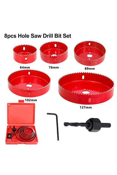 Choice1 8pcs 64-127mm CMCP 8/11/16pcs Hole Saw Set Cup Wood Crown Drill Bit F...