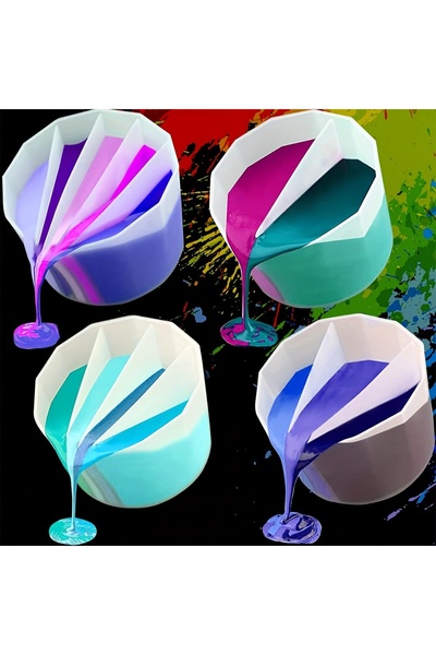 Choice1 2 girds Split Cup For Paint Pouring,Reusable Fluid Art Split Cup Sili...