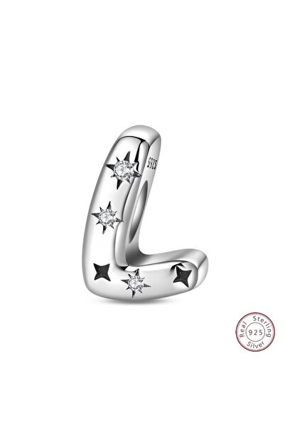 Choice17 PAC1957-L 925 Sterling Silver 26 Alphabet A-Z Charms Star Letter Bea...