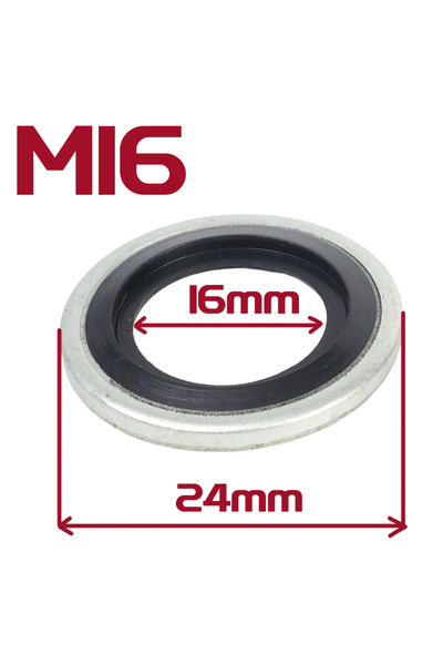 Choice11 10pcs M16(ID.16mm OD.24mm) 100/10pcs Car Oil Drain Plug Gasket M8-M2...