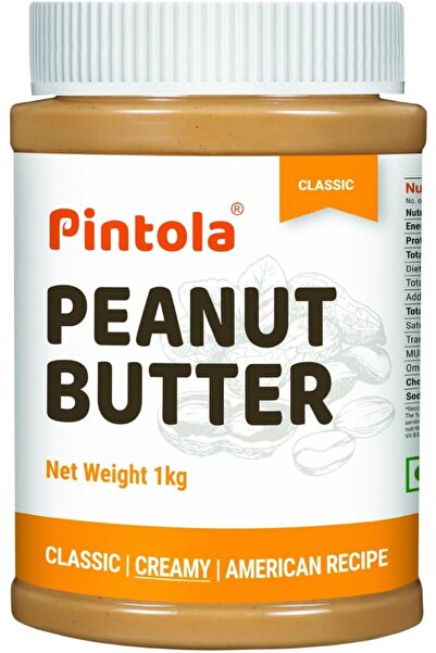 Pintola زبدة الفول السوداني الكلاسيكية، كريمية 1 كجم | 0% دهون متحولة | 22 جم...