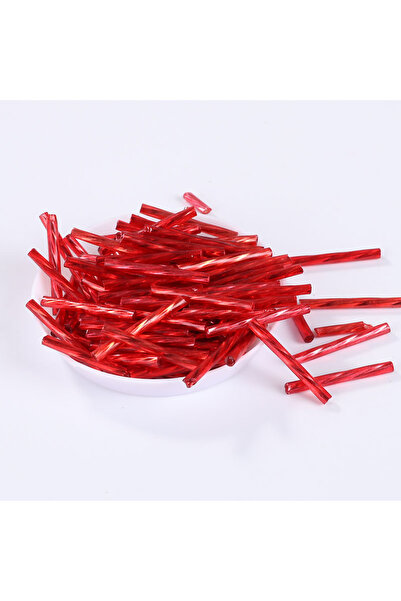 Choice1 06 لون أحمر، 36 قطعة/عبوة، 2.5 مم × 25 مم، خرز تشيكي ملتوي، أنبوب زجا...