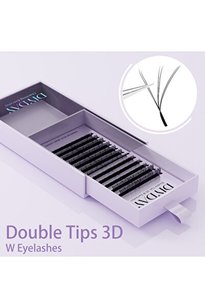 Choice54 8-15Mix 0.07mm D Double Tips 3D LASH DIYDAY W-Shape Eyelash Extensio...