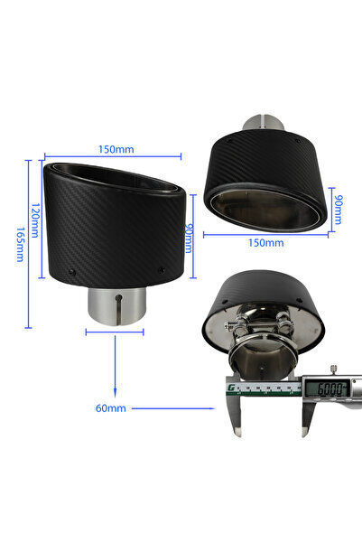Choice15 Polishing-60mm 1Pcs Universal Car Matte Carbon Fiber Muffler Tip Exh...