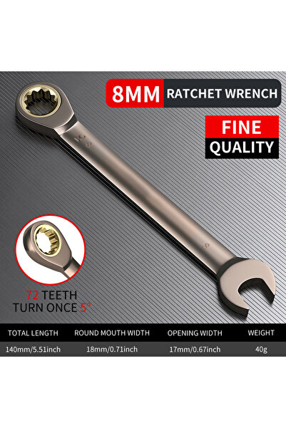 Choice6 8mm 6-17mm Wrench Ratchet Wrench Torque Universal Wrench Automotive M...