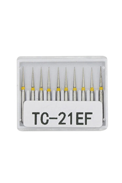 Choice22 مجموعة رؤوس حفر ماسية للأسنان TC-21EF، 10 قطع/مجموعة، قطر FG، مقبض ع...