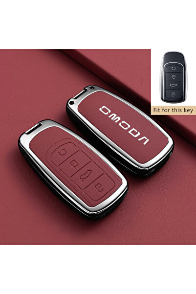 Choice3 سلسلة مفاتيح سيارة من سبائك الزنك، طراز أومودا 4-أحمر-قطعة واحدة، متو...