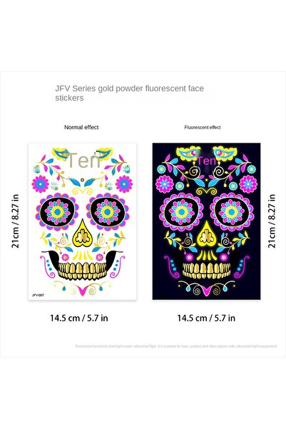 Choice 1PC G Sticker 1/4/8pcs Fluorescent Waterproof Face Tattoo Temporary Fa...