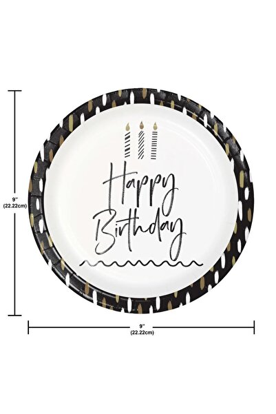 Creative Converting Golden Wishes Dinner Plates 9in 8ct