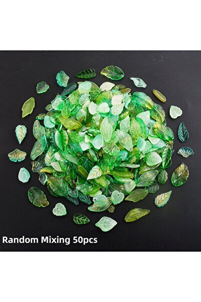 Choice3 M703 50 قطعة، 30/50/100 قطعة، خرز زجاجي على شكل أوراق خضراء، خرز كريس...