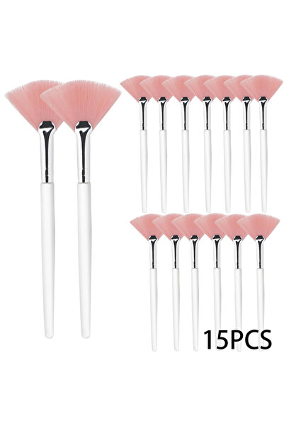 Choice6 Pink 15pcs 3/9/15 Pieces Facial Fan Mask Brushes Soft Mask Brush Appl...