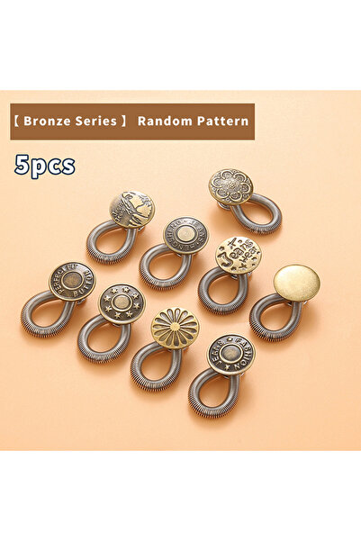 Choice4 بنطلون دنيم برونزي مكون من 5 قطع (2/5/10 قطع)، خصر عريض قليلاً، قابل ...