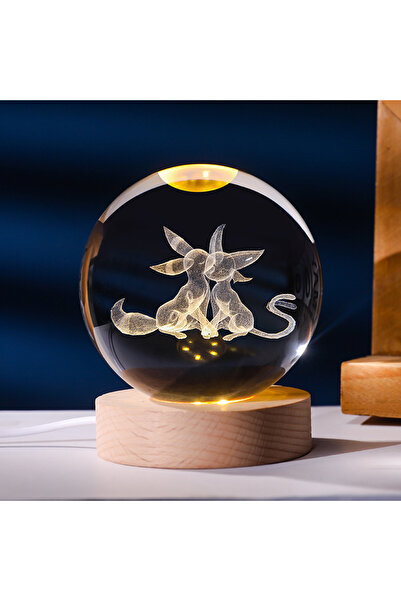 Choice17 Two Pokemon 6cm 3D Crystal Ball Gengar Pikachu Rayquaza Planet Night...