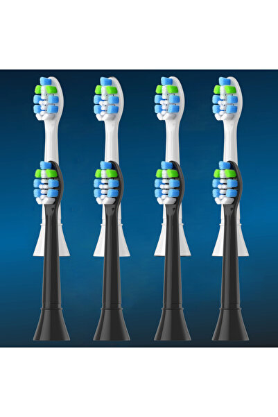 Choice6 رؤوس فرشاة أسنان بديلة من فيليبس، 4 رؤوس بيضاء و4 رؤوس سوداء، متوافقة...