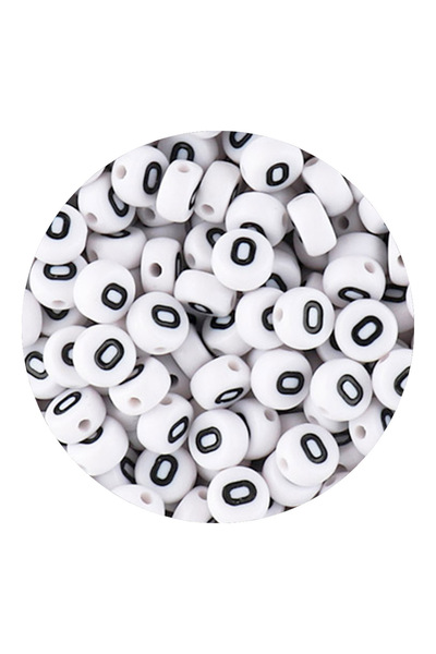 Choice64 200pcs O 50/100/200pcs/Lot 7x4mm White A-Z Round Alphabet Acrylic Le...