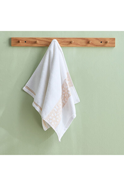Generic White Haven Layali Noor Lurex Patterned Cotton Hand Towel - 40x70 cm