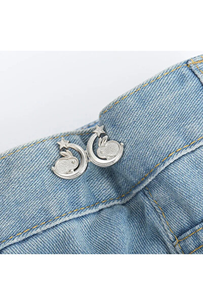 Choice7 rabbit-Silver Adjustable Tightener Waist Buckle for Jeans, No Sewing ...