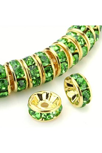 Choice13 8mm Golden-green 120pcs 8mm Color Flat Circular Inlaid Water Diamond...