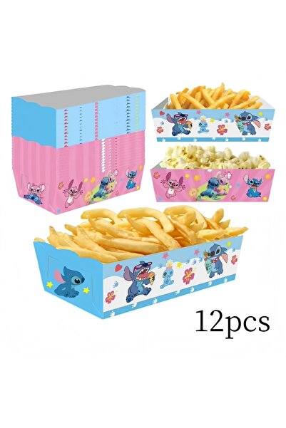 Choice3 8.5x11x4.5cm 12pcs mixd Lilo Stitch Popcorn Box Candy Box French frie...