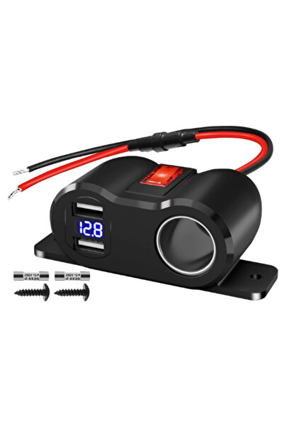 Choice منفذ USB مزدوج مع منفذي شحن سريع QC3.0 و PD3.0، موزع ولاعة سجائر مع شا...