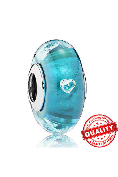 Choice19 LLZ012-GN Murano Glass Series 925 Sterling Silver Curved Feathers & ...
