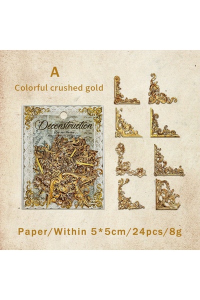 choice2 مجموعة من 24 قطعة من ملصقات الزوايا الجمالية ذات الطابع العتيق، ملصقا...