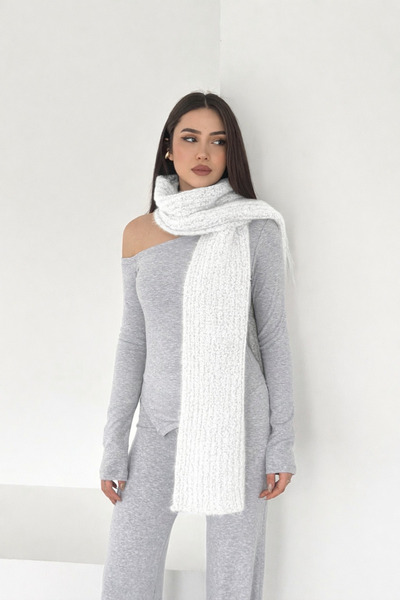Noi Belis Soft Textured Thick Knitwear Scarf Aw25At0005