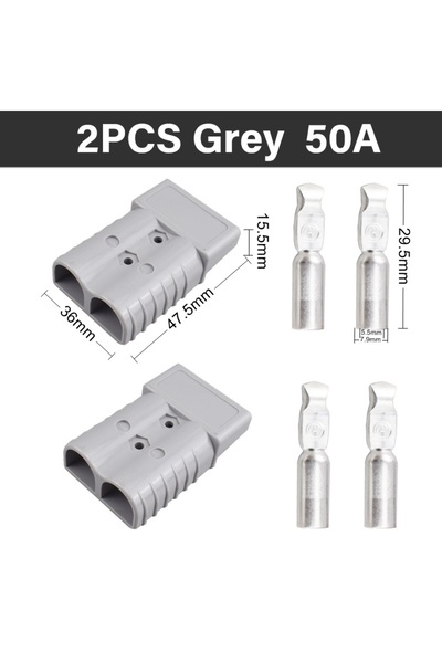 choice2 2PCS grey 50A 2PCS For Anderson 50A 120A 175A 350A 600V Plug Cable Te...