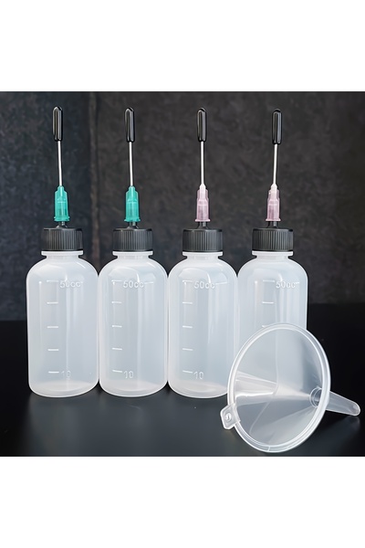 choice2 طقم زجاجة توزيع بلاستيكية سعة 50 مل بألوان مختلطة، مزودة بإبرة خضراء ...