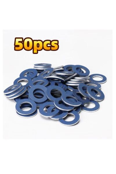 Choice1 50pcs Oil Drain Plug Gaskets Seal Washer Oil Pan Ring Oil Drain Plug ...