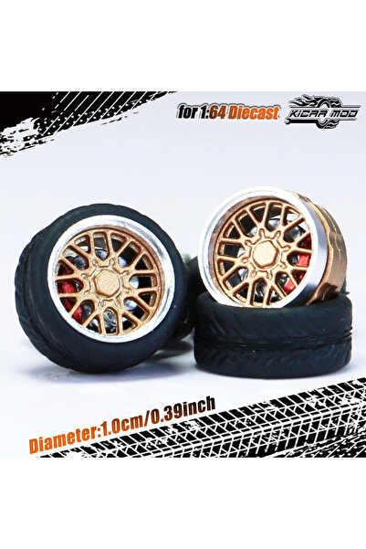 Choice6 عجلات سيارة نموذجية من البرونز من نوع Kicarmod بمقياس 1/64 مزودة بنظا...