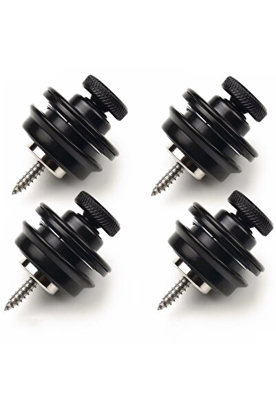 Choice6 Black 4pcs Guitar Strap Lock 1 PCS Heavy Duty Metal Button Security S...