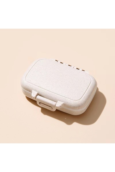 Choice Yellow Wheat Straw Small Pill Box 3 Compartments Mini Portable Medicin...