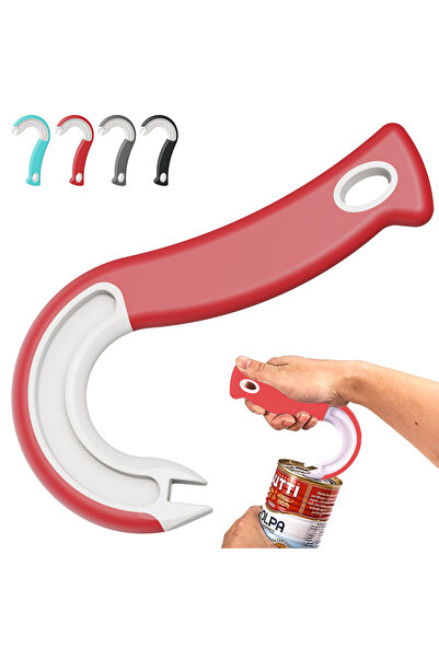 choice2 Red New Design Easy-Grip Hook Can Opener - Durable Plastic, Perfect f...