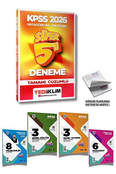 Yediiklim Yayınları 2026 Kpss Ortaöğretim-Önlisans Genel Yetenek Genel Kültür...
