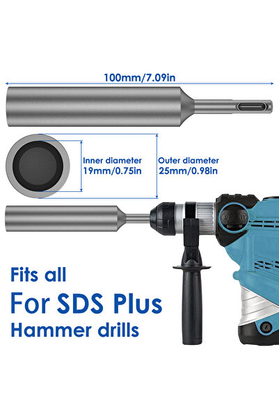 Choice5 رؤوس مفك قضبان التأريض SDS Plus مقاس 25 مم، رؤوس محول مفك قضبان التأر...