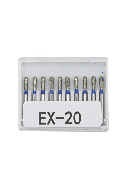 Choice19 مجموعة رؤوس حفر ماسية للأسنان EX-20، 10 قطع/مجموعة، قطر FG، مقبض عال...
