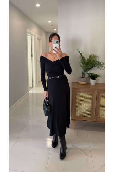 BİRCANÇİL Tefsa Black Madonna Collar Belted Dress