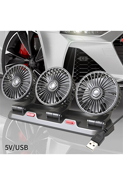 Choice1 3 Head 5V USB 12v Automotive fan Car Fan 24v 360° Adjustable 3 Head A...