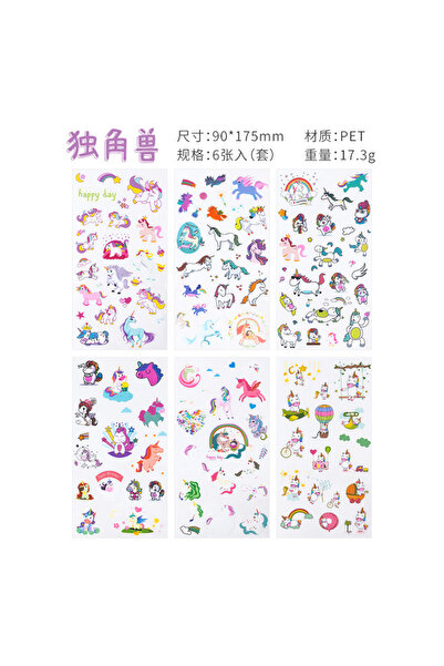 Choice13 56 6Pieces/Set Transparent Pvc Waterproof Cartoon Sticker DIY Hand A...