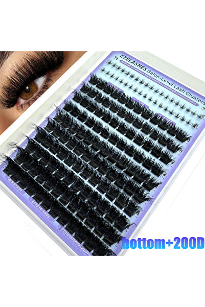 Choice3 مجموعة رموش D 12 صف X01-200D خفيفة مع شعيرات مدببة، تشبه رموش الصالون...