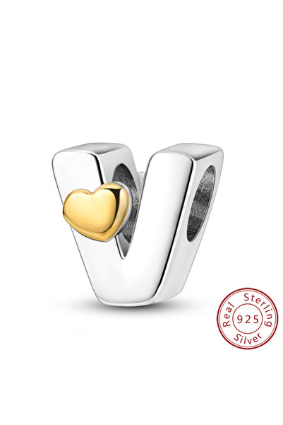 Choice21 KTC874-V 925 Sterling Silver 26 Letters A-Z Alphabet Charm Heart Lov...