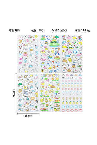 Choice35 32 قطعة/مجموعة ملصقات كرتونية شفافة مقاومة للماء من مادة PVC، ملصقات...