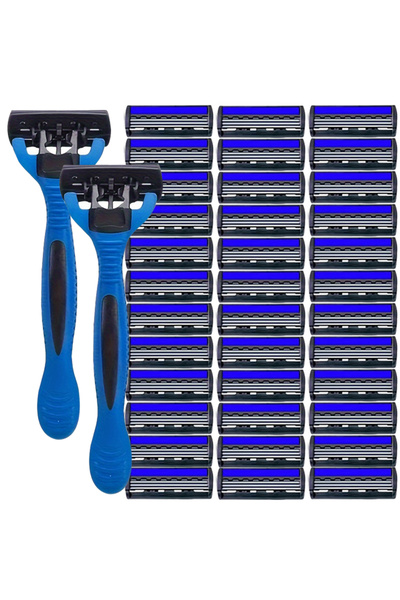 choice2 ماكينة حلاقة جديدة للرجال، بمقبضين و36 شفرة، شفرات من الفولاذ المقاوم...