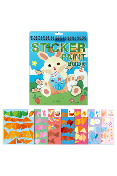 Choice13 كتاب ملصقات بتصميم أرنب، قطعة واحدة، مناسب للأطفال من عمر 4 إلى 8 سن...