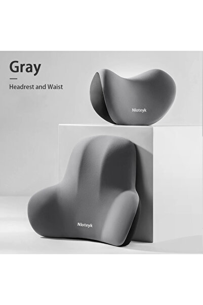 Choice3 وسادة رقبة للسيارة باللون الرمادي، مصنوعة من إسفنج ميموري فوم، توفر د...