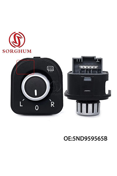 Choice 5ND959565B-NO Fold SORGHUM Car RearView Mirror Switch Adjust Knob Heat...